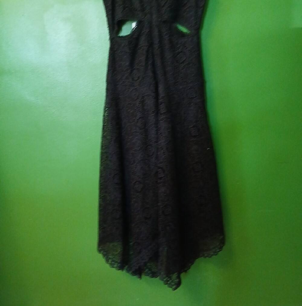 Anthropologie Black Lace Sleeveless Cutout Midi Dress NWT - Picture 9 of 12